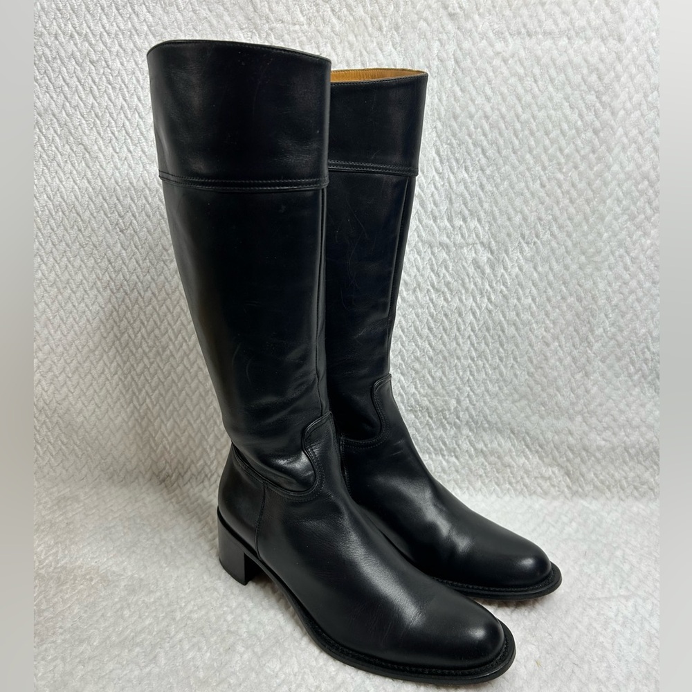 Coach J715 Carole ladies size 9 B leather boots made in Italy
